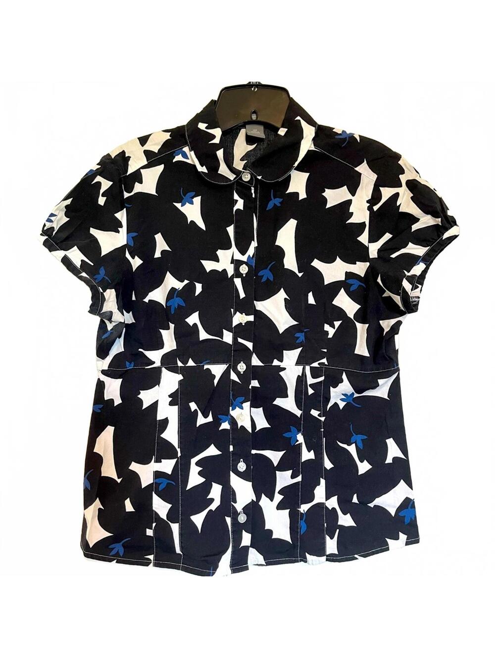 Ann Taylor Pattern Cap Sleeve Blouse Women’s Work Casual Classic